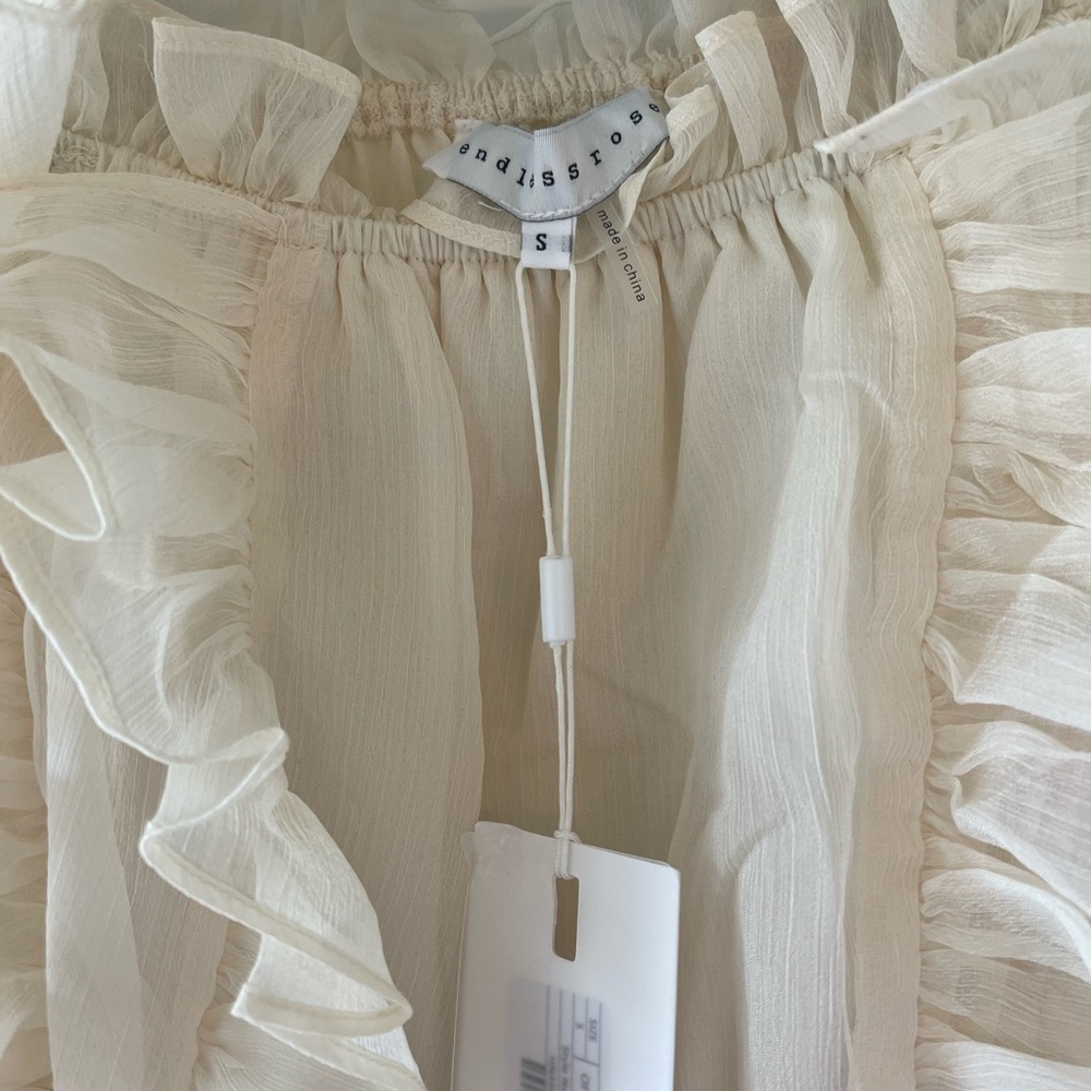 Ivory Off the Shoulder Ruffled Mini - Picture 4 of 8